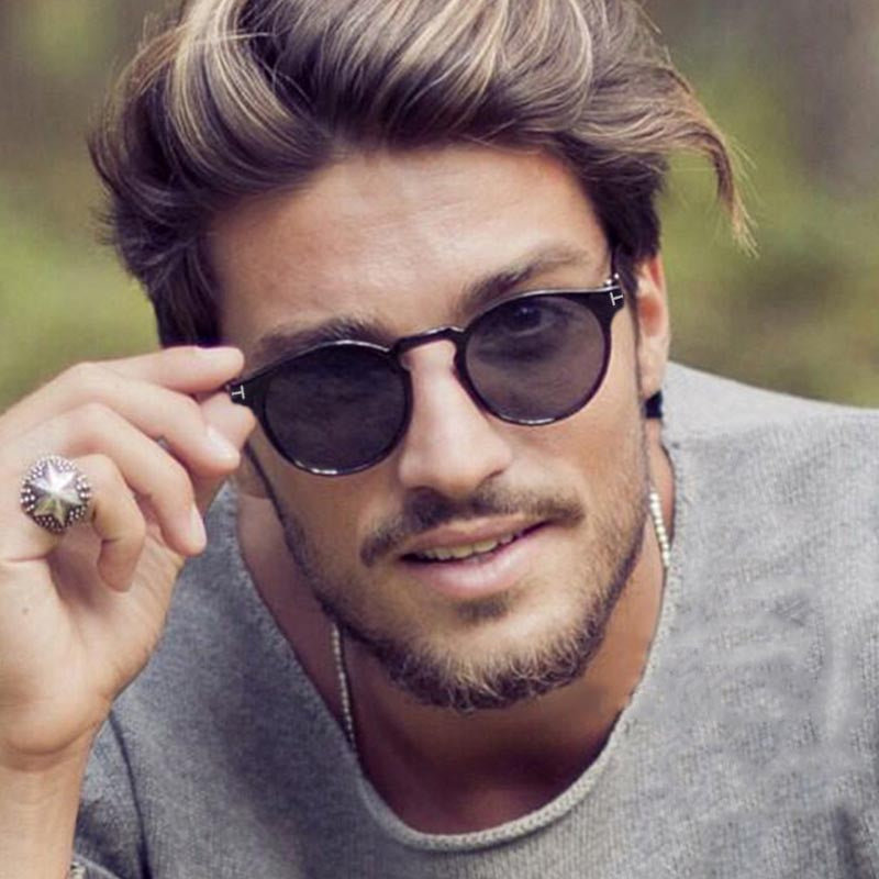 T-shaped round sunglasses men